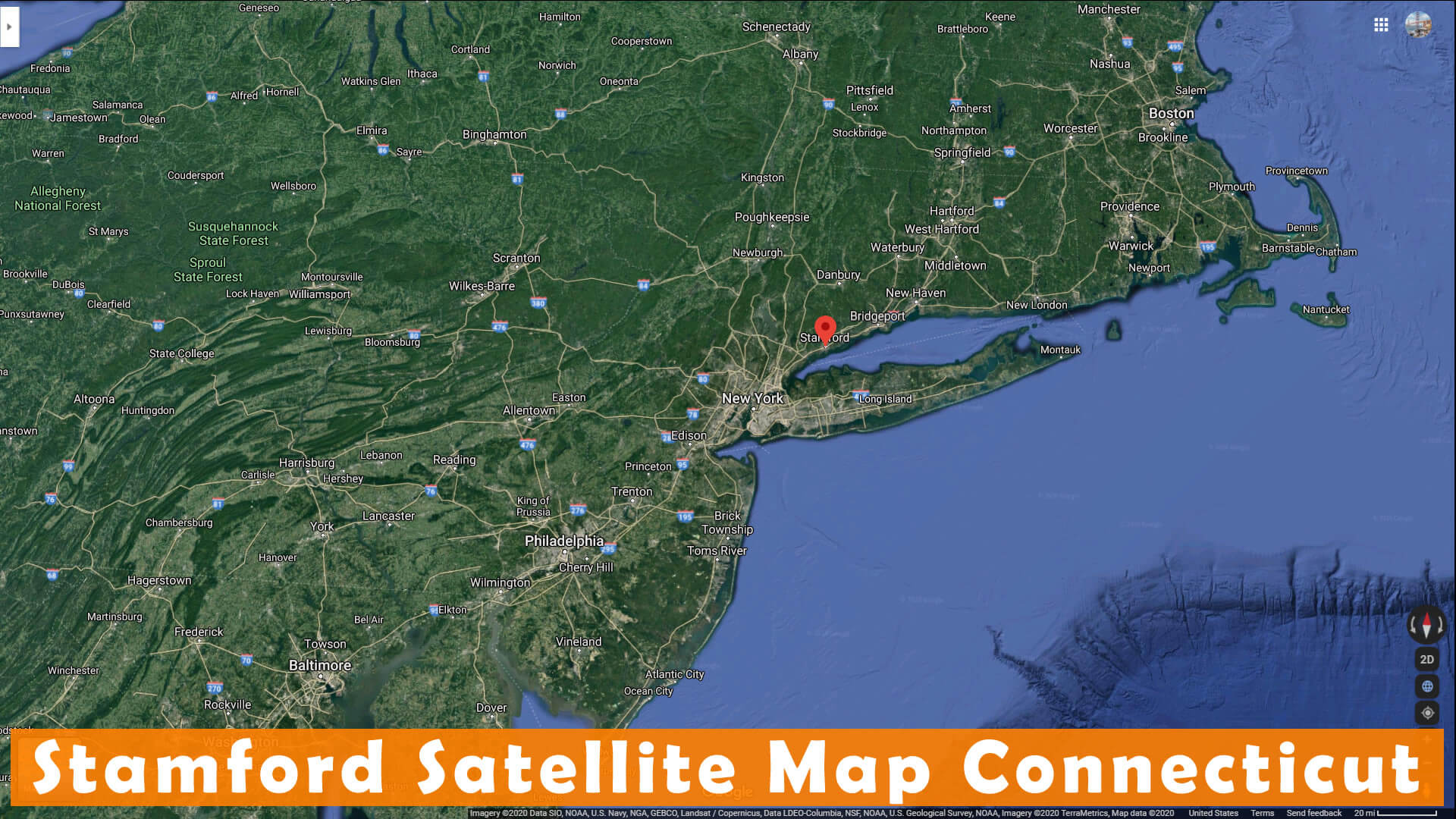Stamford Satellite Map Connecticut